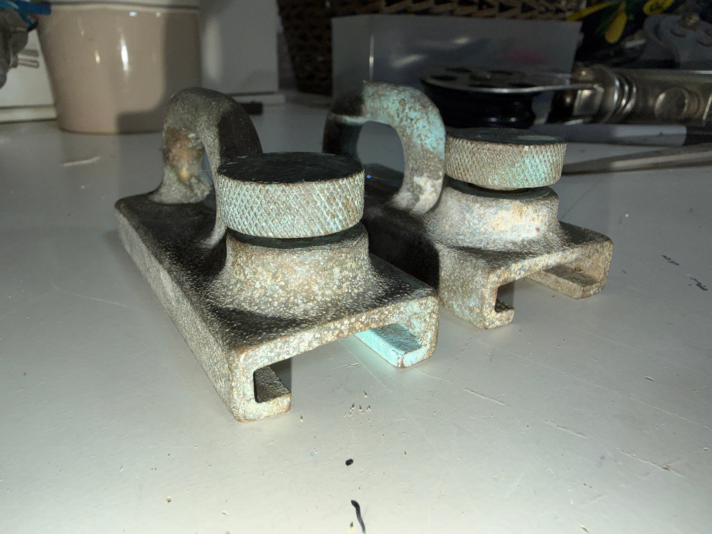 PAIR Bronzed 1 1/4" Screw Top Track Car