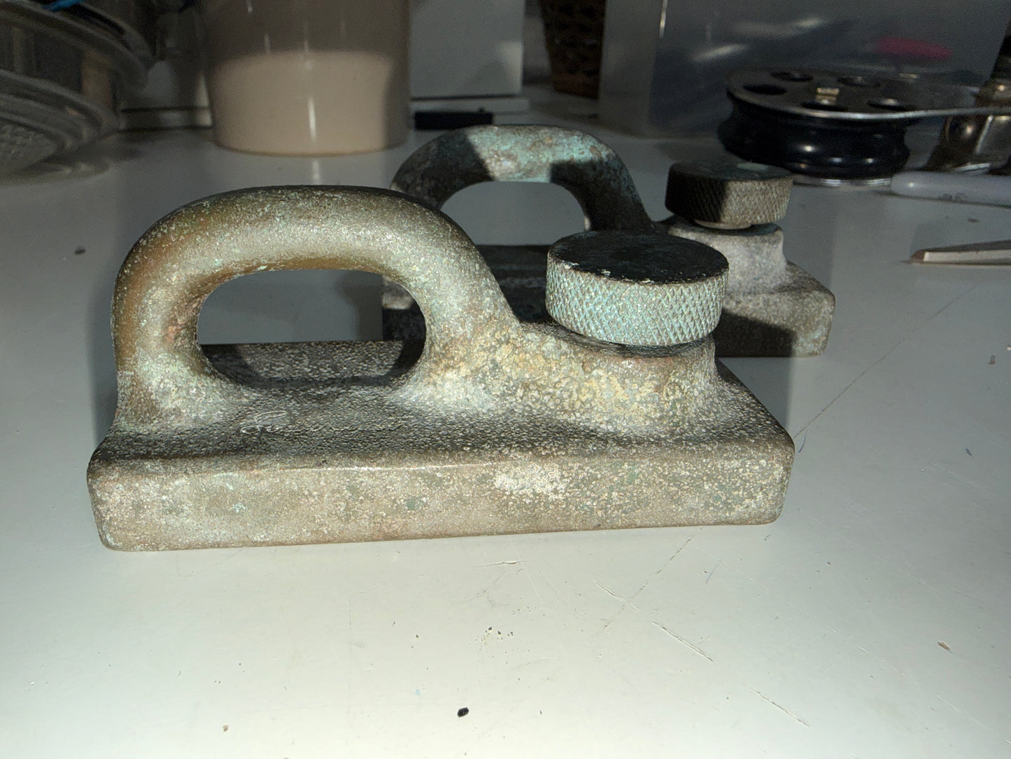 PAIR Bronzed 1 1/4" Screw Top Track Car