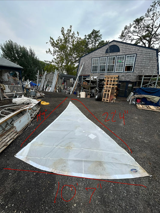 22’4” x 19’9” x 10’7” Genoa Headsail Dacron Sail w/ Bag – Good Used