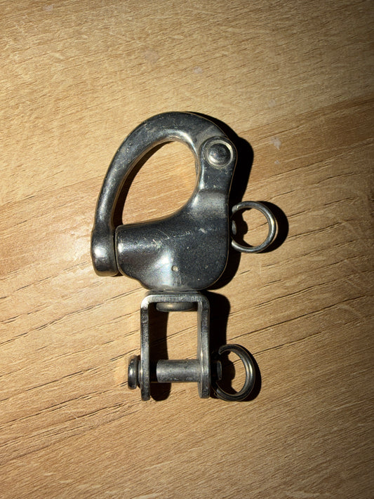 Stainless Steel Forked Bail Swivel Shackle - 1/2" Width