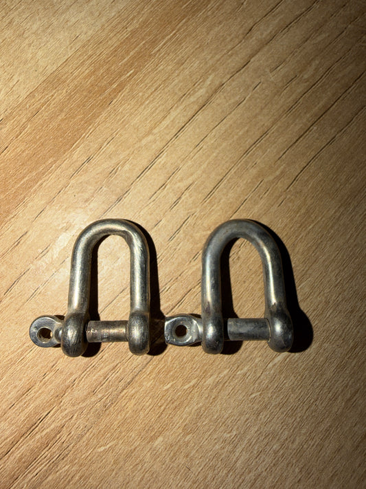 PAIR 3/16" Pin Diameter D Shackles -  3/8" Width