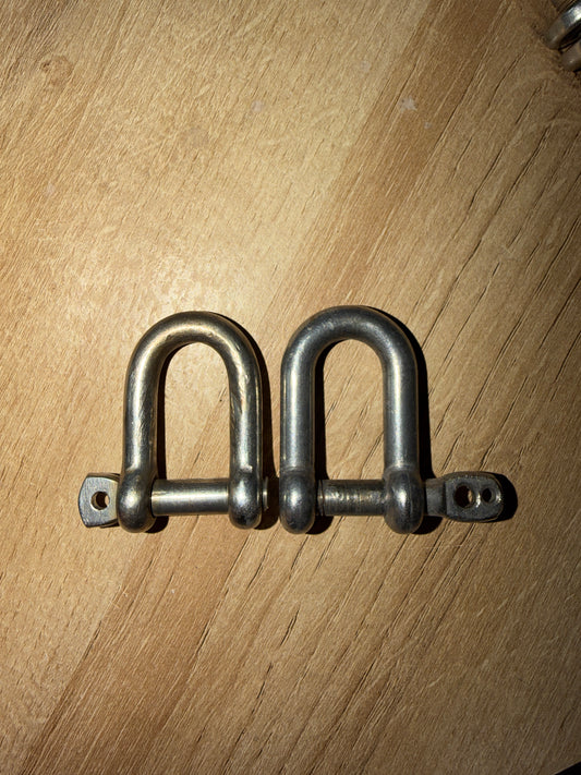 PAIR 5/16" Pin Diameter D Shackles - 5/8" Width - 2 1/8" Length - Different Pin Look