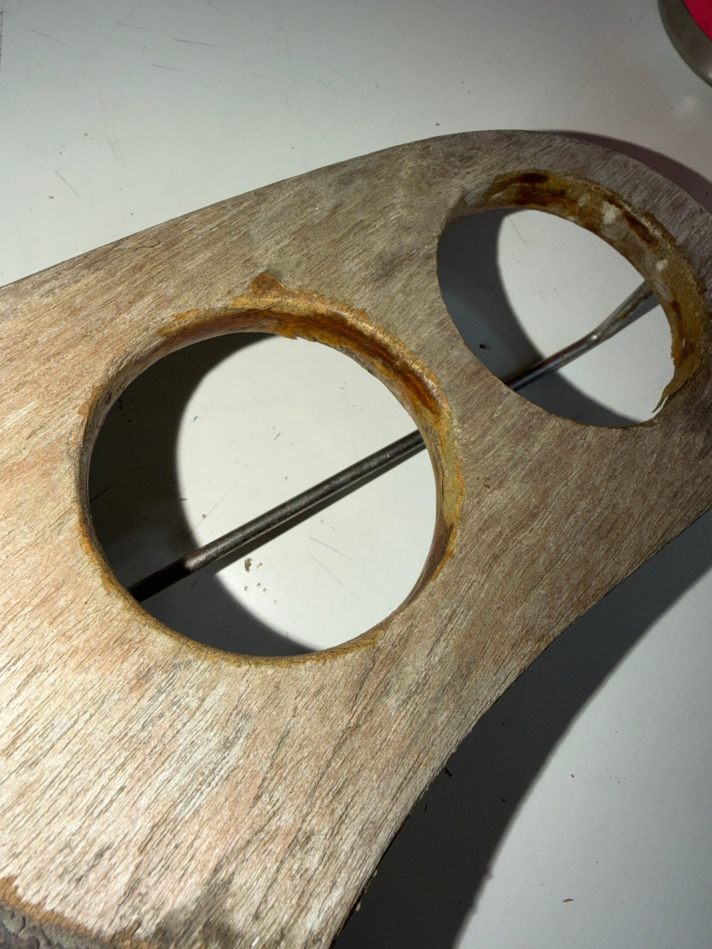 Teak Comass Plate With 2 Cup Holder