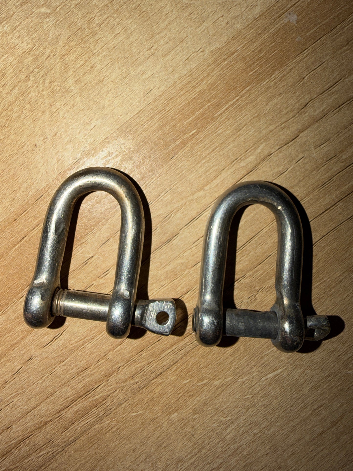 PAIR 5/16" Pin Diameter D Shackles - 5/8" Width - 2 1/8" Length