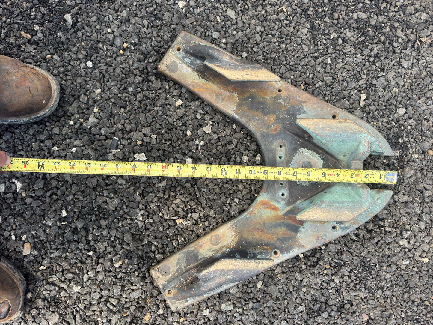 1930 Vintage Bronze Forward Double Chock Plate removed from 50’ wooden sailboat