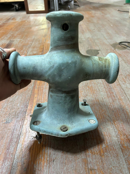 Vintage Cast Bronze Marine Samson Post Double Bitt Cleat 9” Tall Heavy Duty