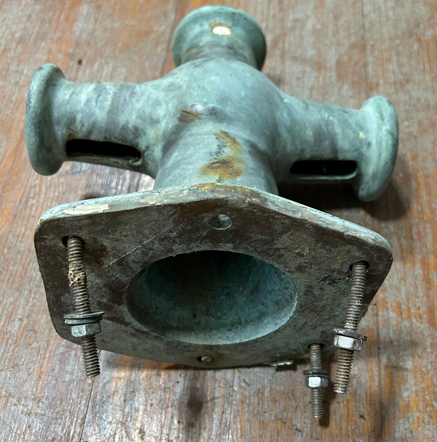 Vintage Cast Bronze Marine Samson Post Double Bitt Cleat 9” Tall Heavy Duty