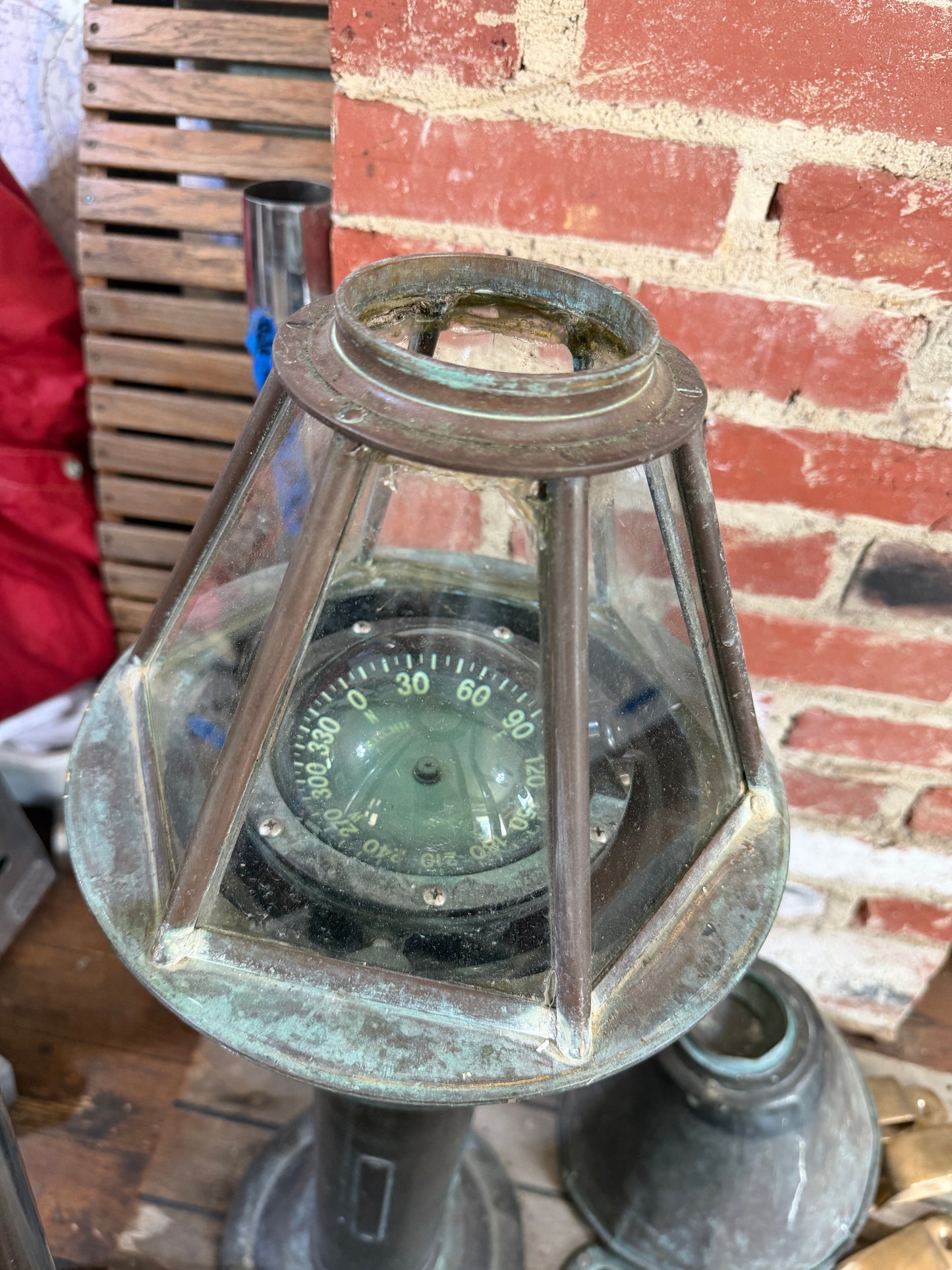 Vintage Bronze Compass Housing With Compass - 1934 Eisenhower 50'