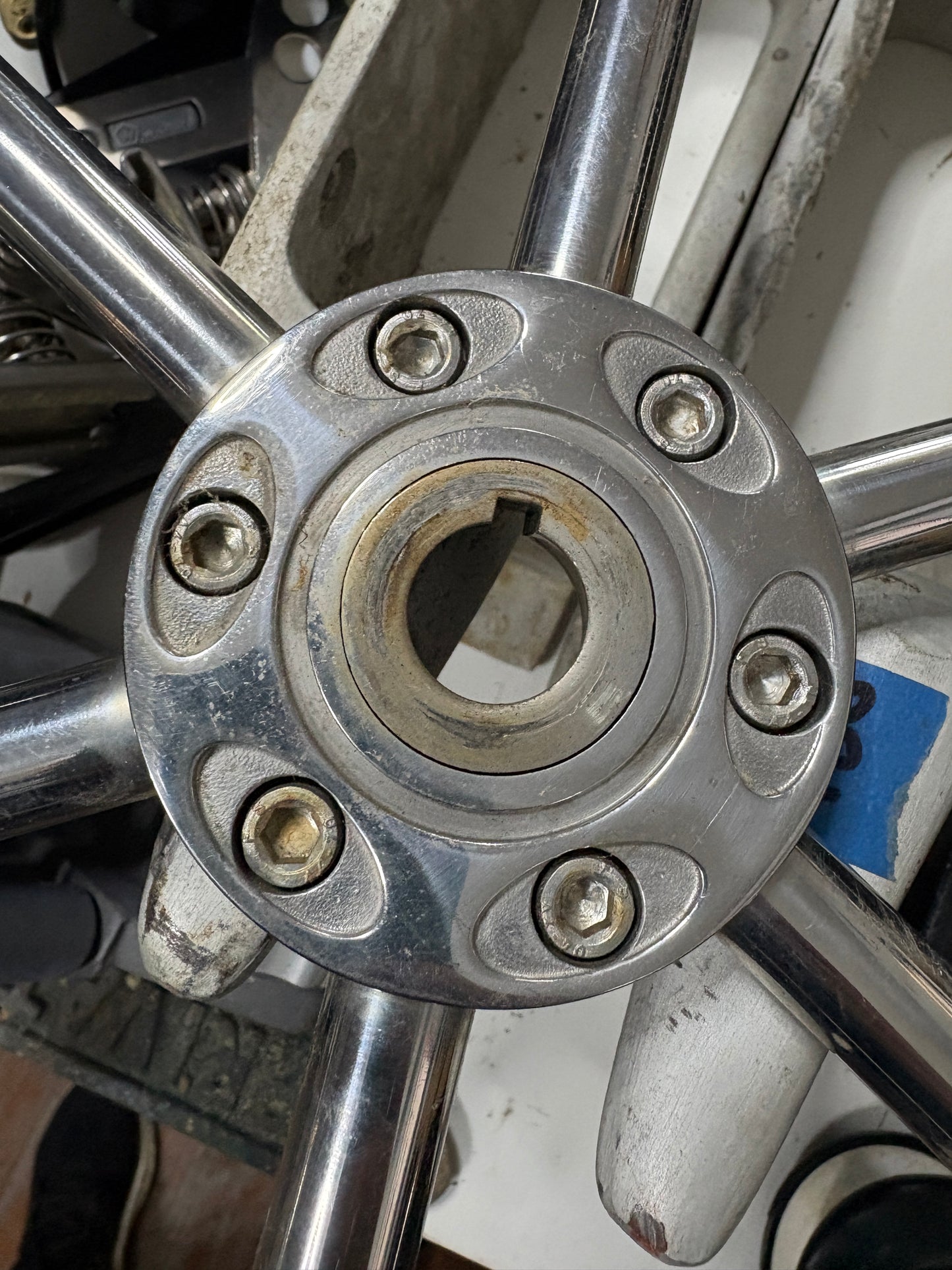 32"  Wheel with 1" to tapered 11/16" shaft
