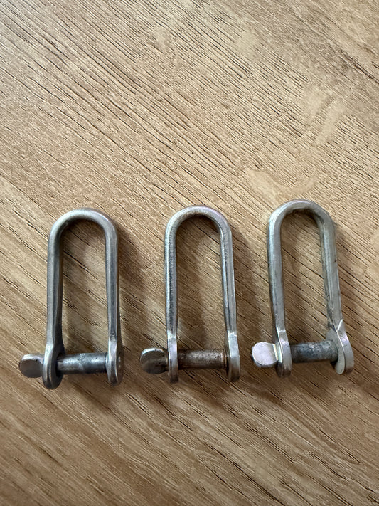 LOT of 3 Elongated Shackles - 1/4" Pin Diameter x 9/16" Width
