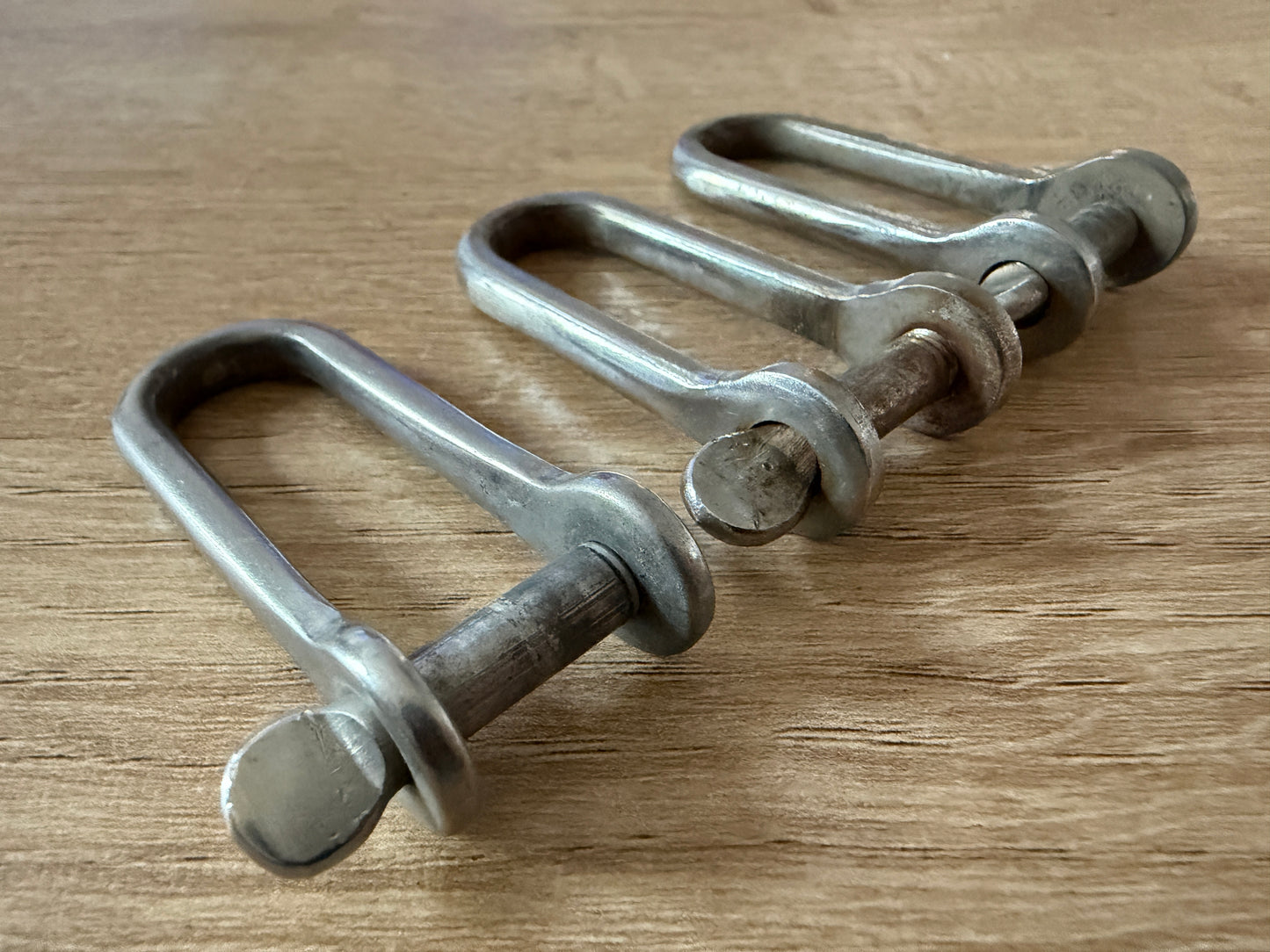 LOT of 3 Elongated Shackles - 1/4" Pin Diameter x 9/16" Width