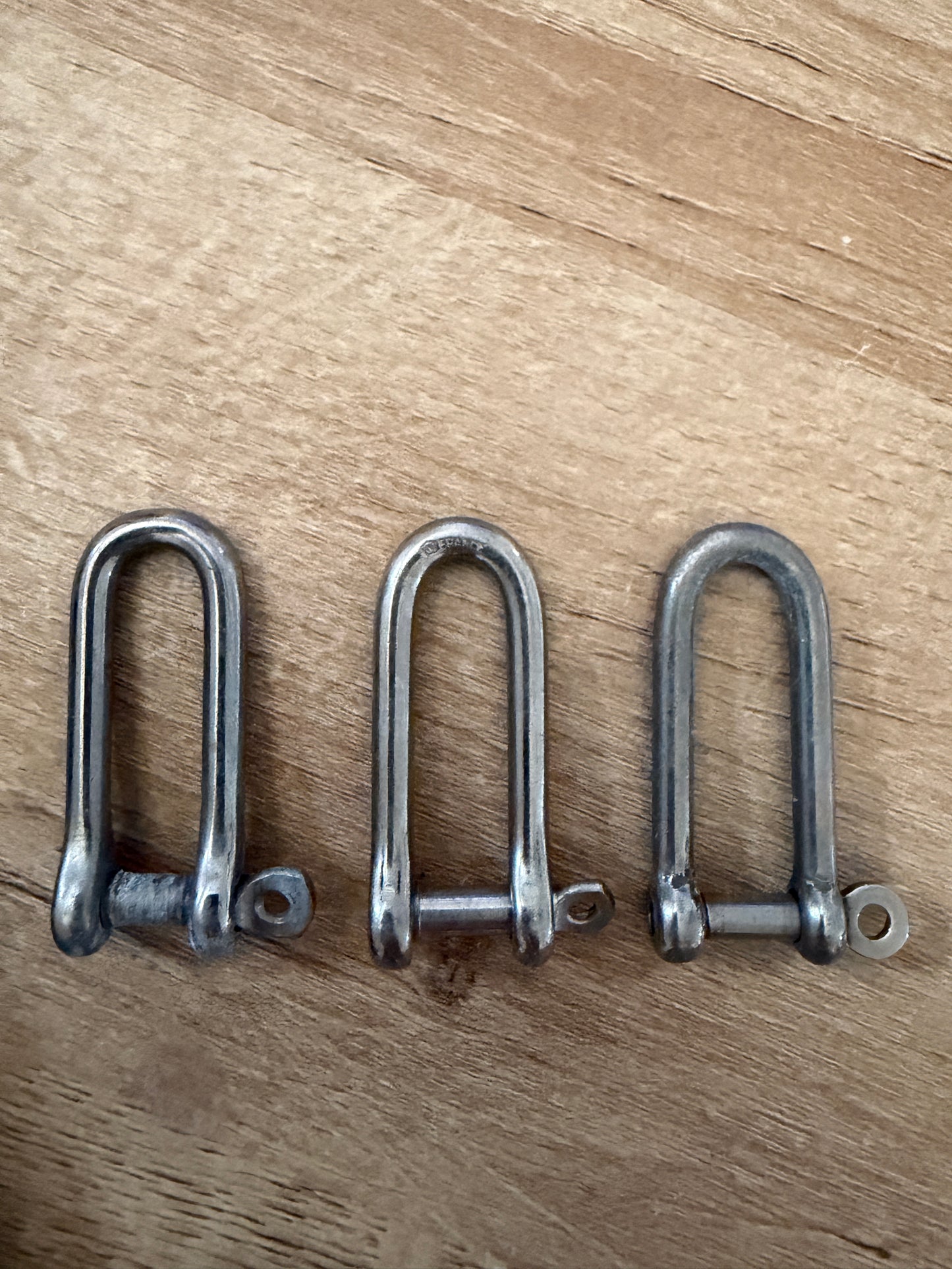 LOT of 3 Small Elongated Shackles - 1/8" Pin Diameter x 5/16" Width