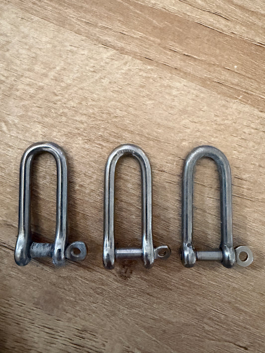 LOT of 3 Small Elongated Shackles - 1/8" Pin Diameter x 5/16" Width