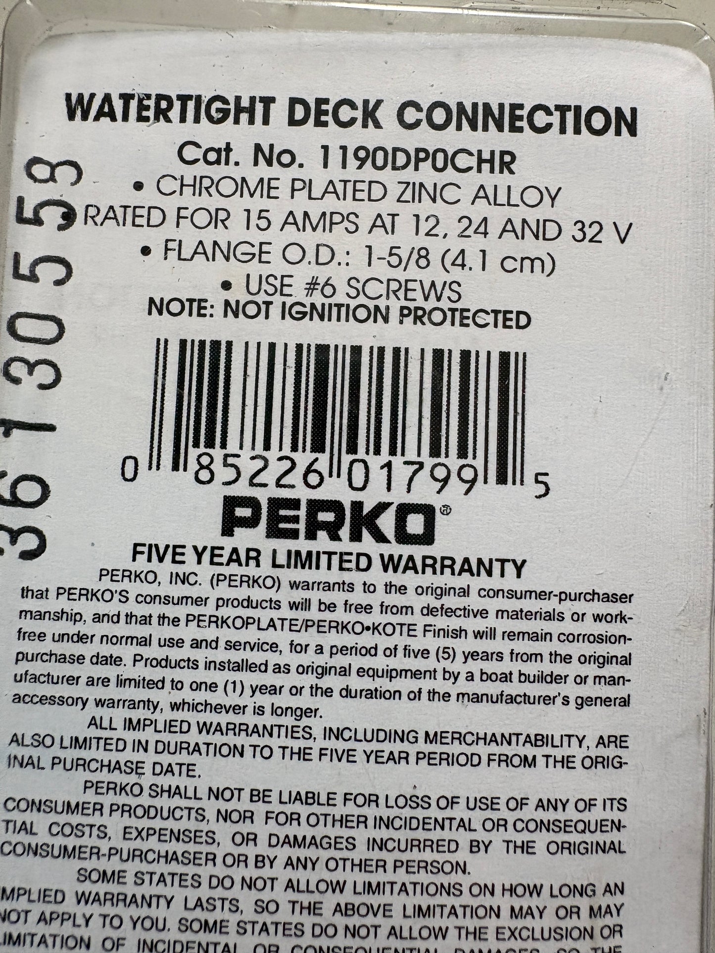 Perko Deck Connection Cat no 1190DP0CHR
