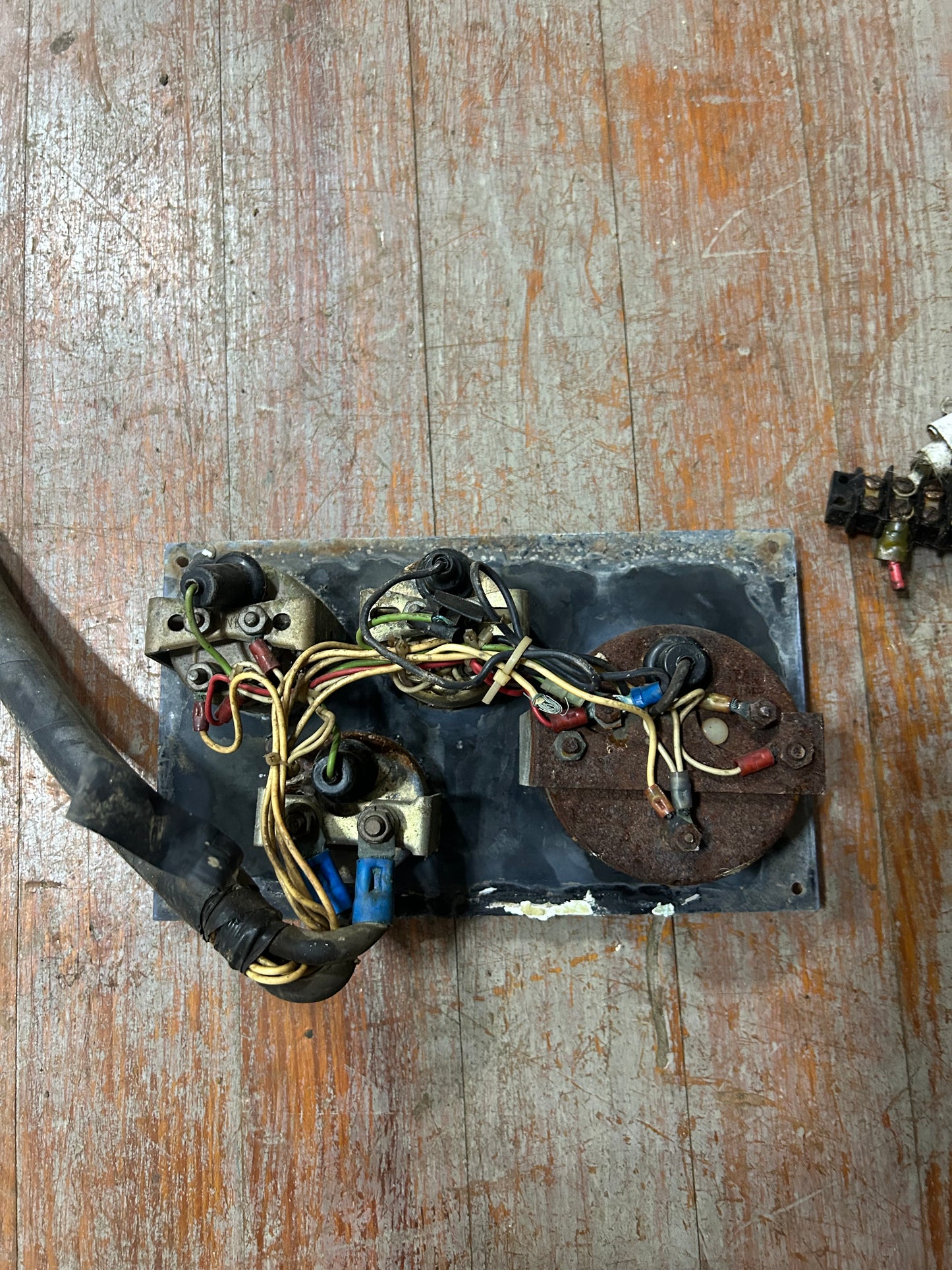 Vintage Marine Engine Gauge Panel Tachometer w/ Wiring