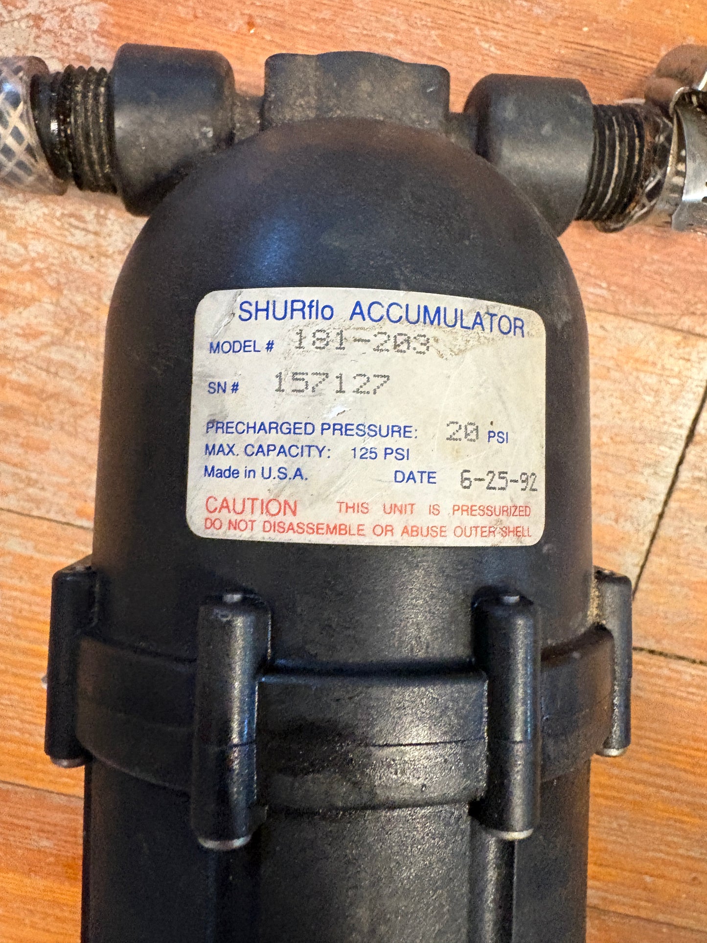 SHURFLO ACCUMULATOR MODEL 181-203