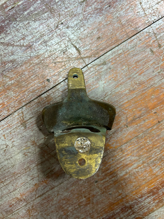 Vintage Solid Brass Wall-Mount Bottle Opener w/ Anchor Nautical Design – 3.5”