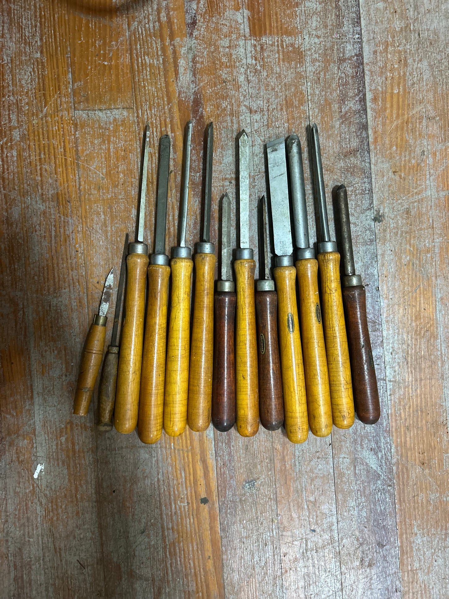 Vintage Craftsman Wood  Chisel Gouges Skew Tools Mixed Lot of 12