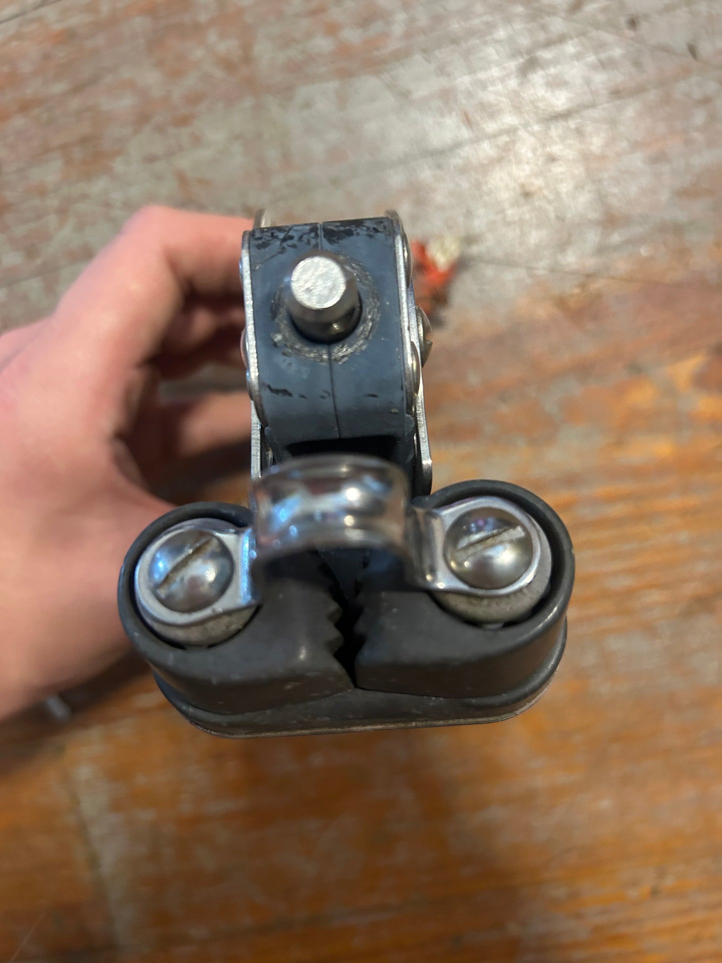 Harken Fiddle Block w/ Cam Cleat Swivel Becket 2-1/4” & 1-3/8” Sheaves 3/8” Line