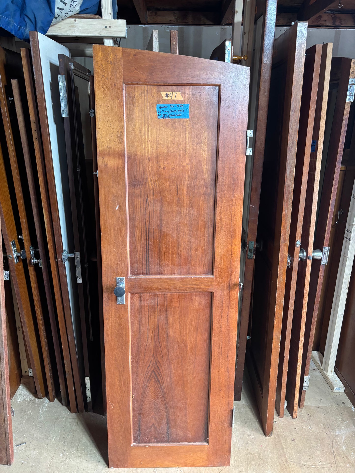 Hunter 30 Interior Door - 67" Longer Side x 64 7/8" Shorter Length x 21 1/8" Wide x 7/8" Thick -- 47
