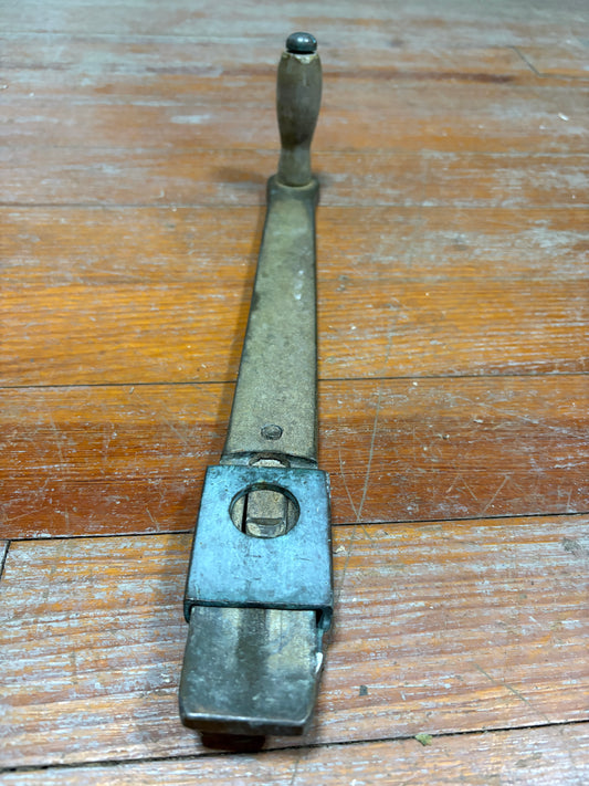 Vintage Bronze Winch Handle 14" long off Tripp 30 with wood handle and insert pocket