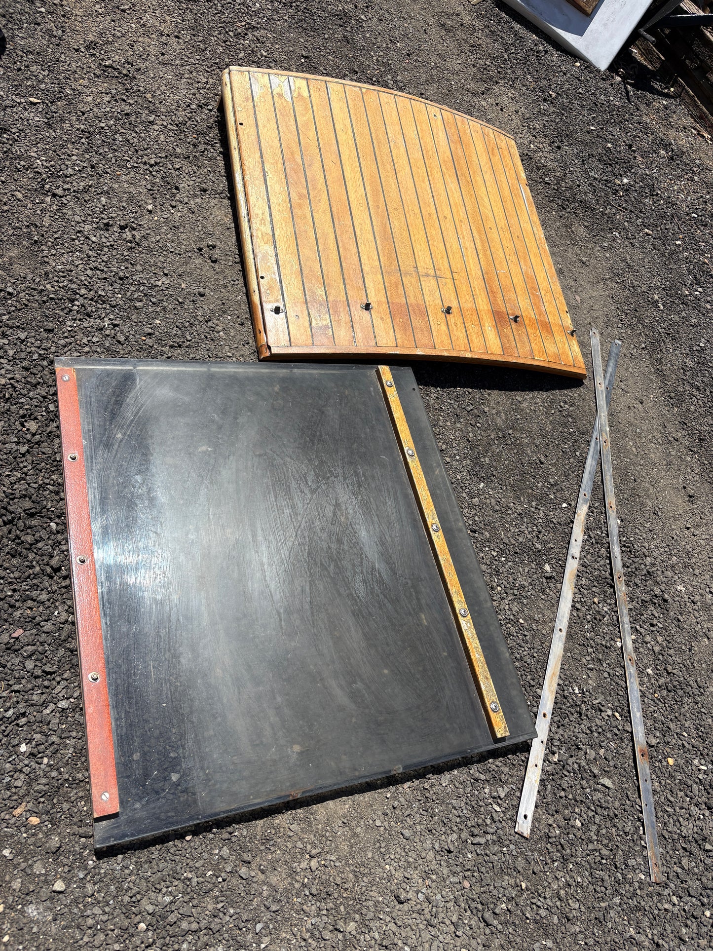 Teak Turtle Hatch and Plexi Glass Companionway Board  from Tripp 30, includes slides