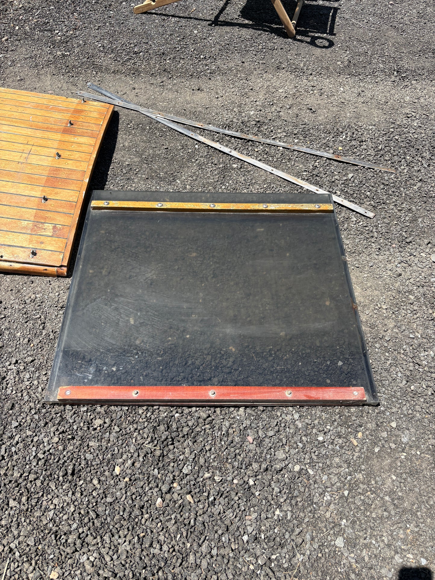 Teak Turtle Hatch and Plexi Glass Companionway Board  from Tripp 30, includes slides
