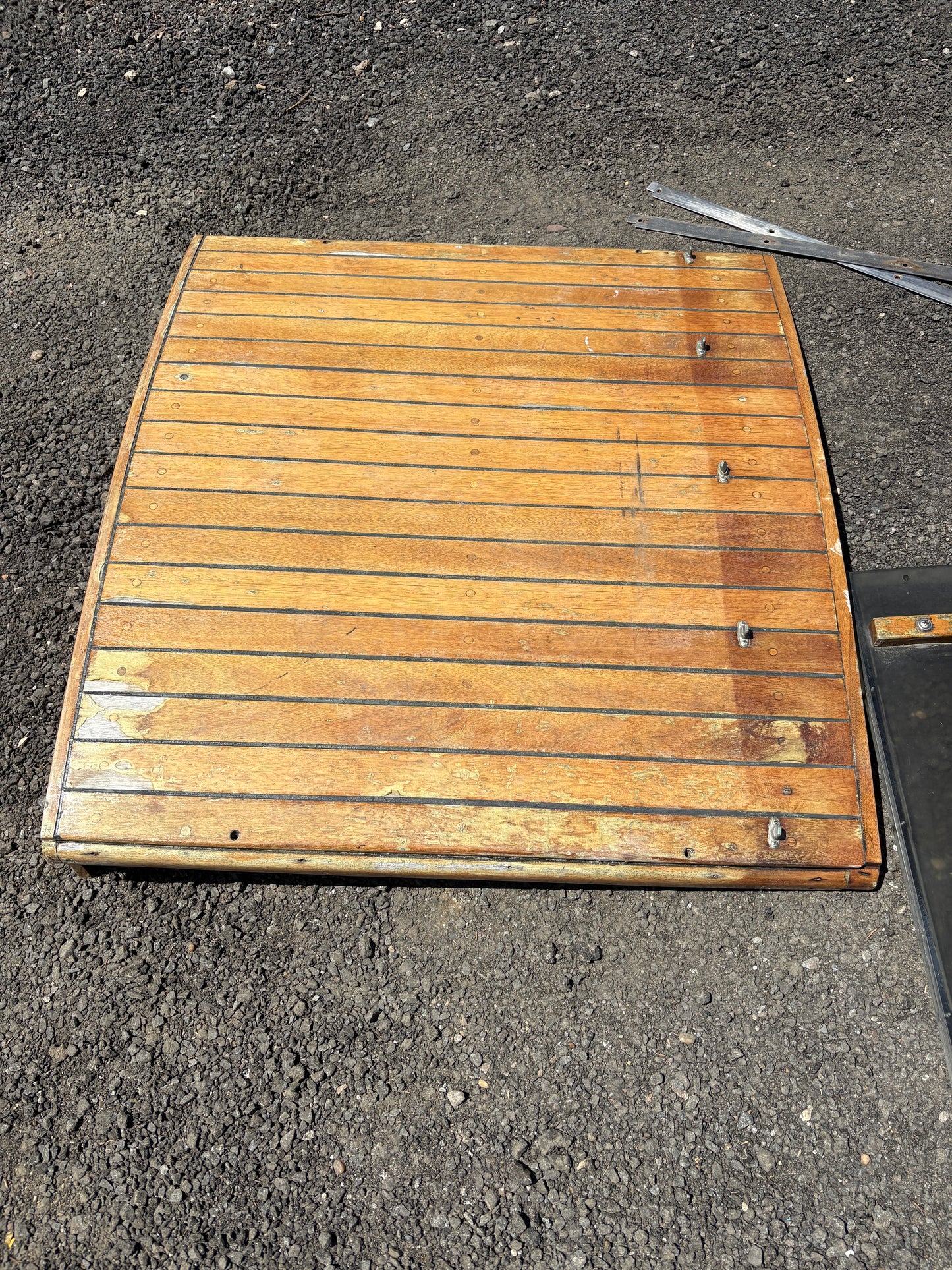 Teak Turtle Hatch and Plexi Glass Companionway Board  from Tripp 30, includes slides