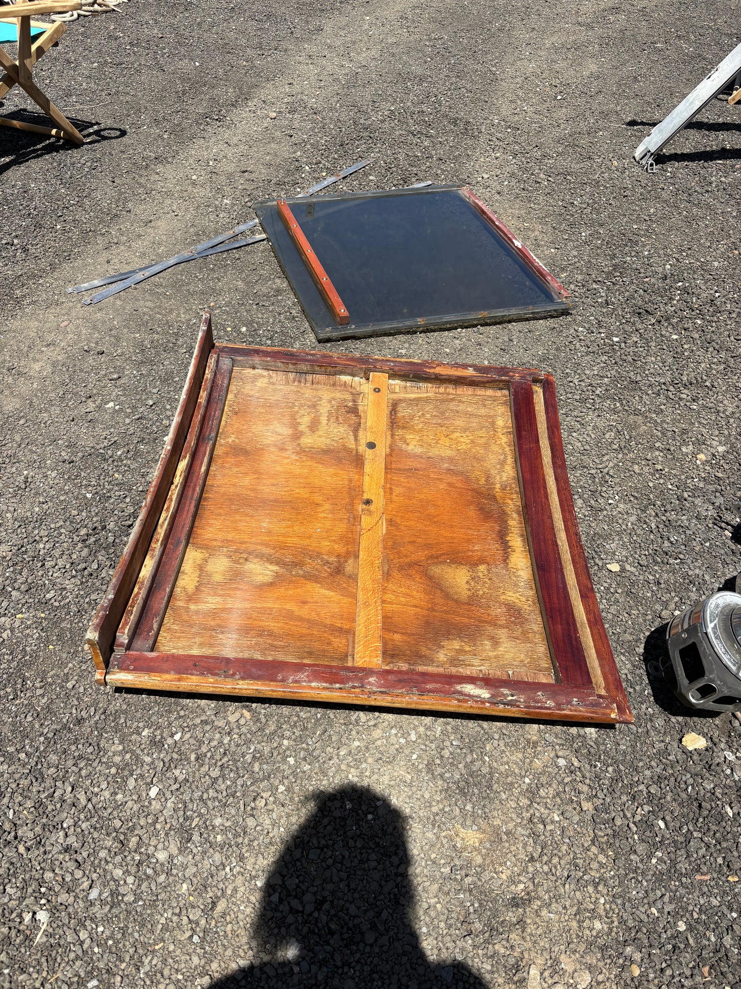 Teak Turtle Hatch and Plexi Glass Companionway Board  from Tripp 30, includes slides