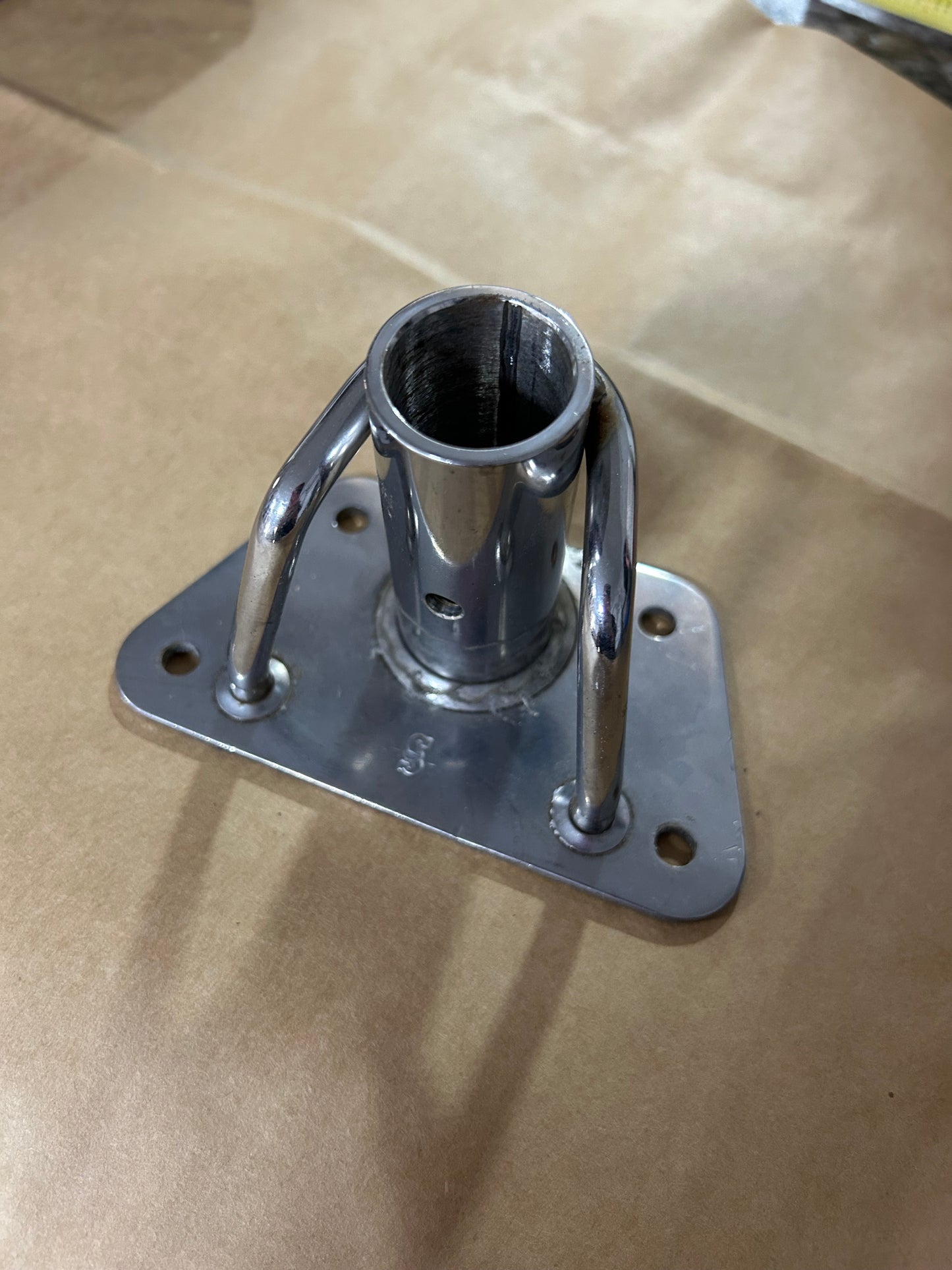 SS Schaefer Stanchion Base 3 1/8” Tall 1” ID