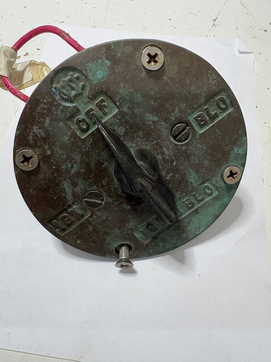 Vintage Bronze Wilcox Crittenden Ignition Blower Switch