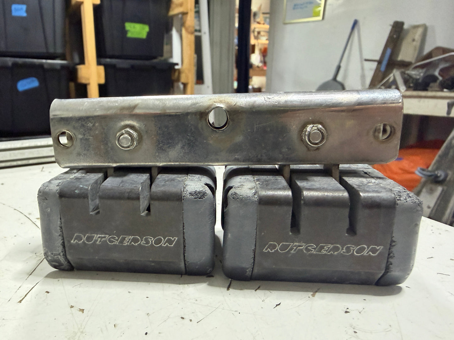 Rutgerson Double Traveller Track / Lead Car - 1 3/8" Track - Missing one of the bearings