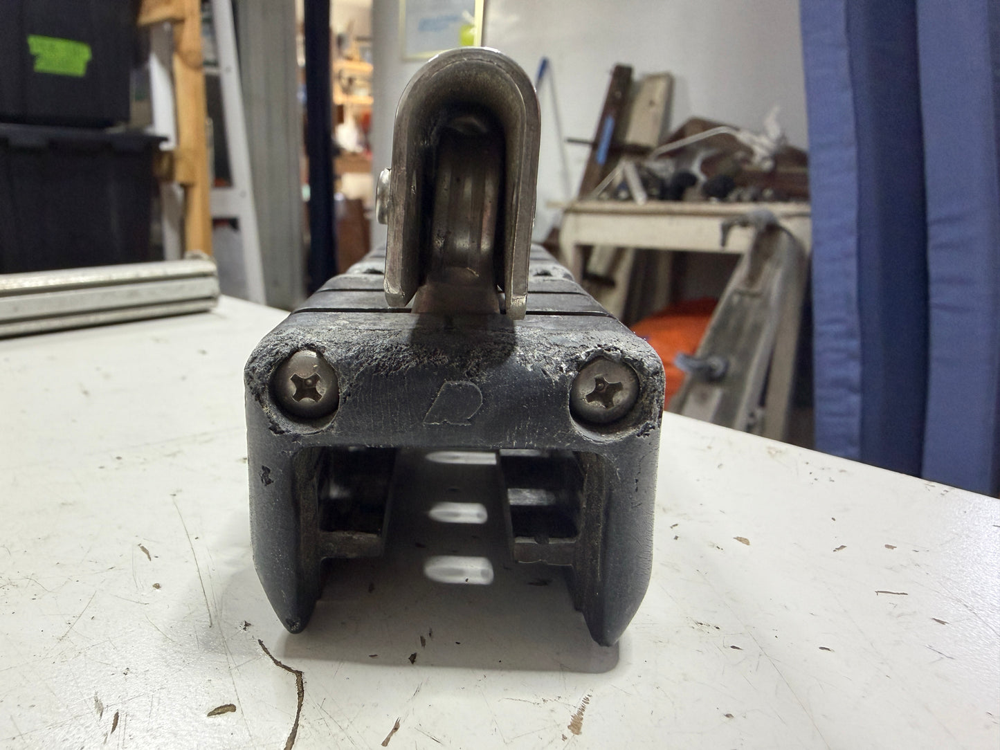 Rutgerson Double Traveller Track / Lead Car - 1 3/8" Track - Missing one of the bearings
