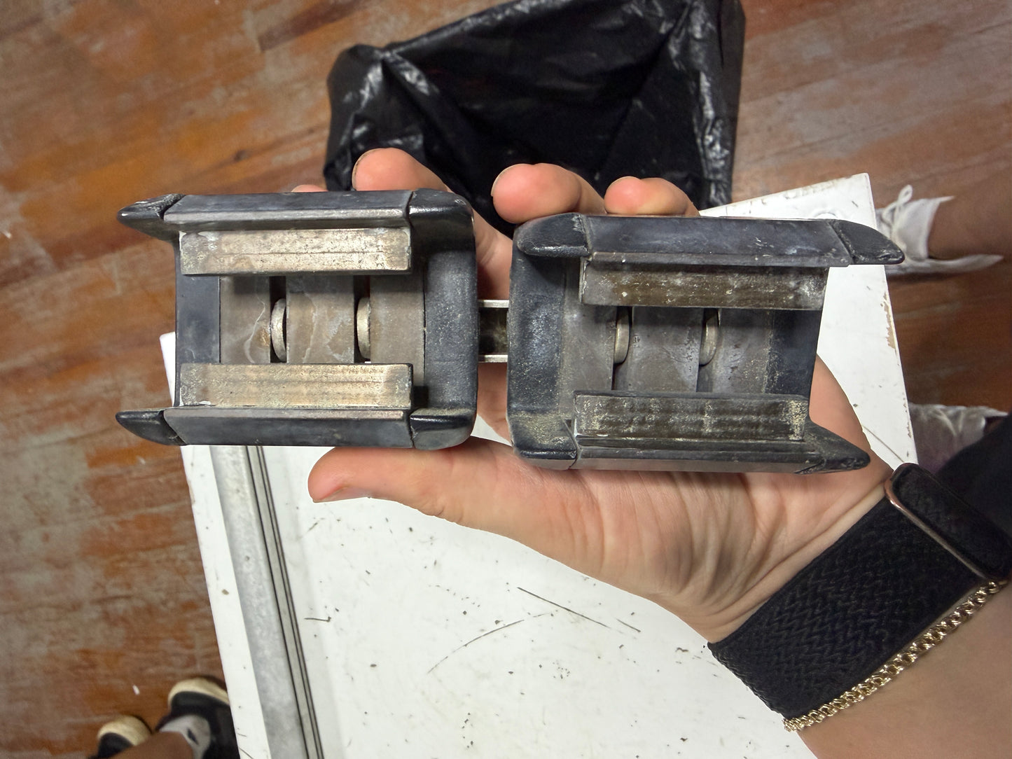 Rutgerson Double Traveller Track / Lead Car - 1 3/8" Track - Missing one of the bearings