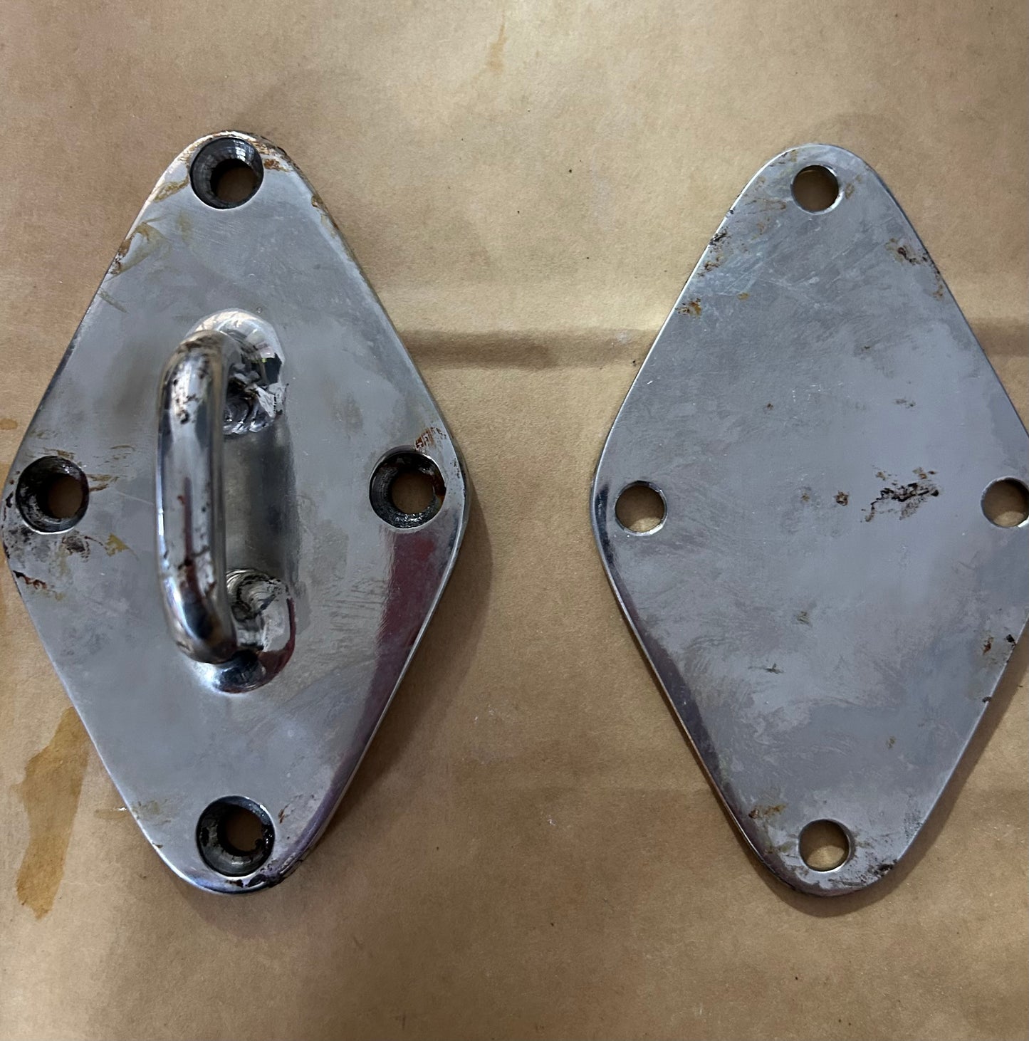 SS  Pad Eye w/ back plate 4 3/4” x 3”
