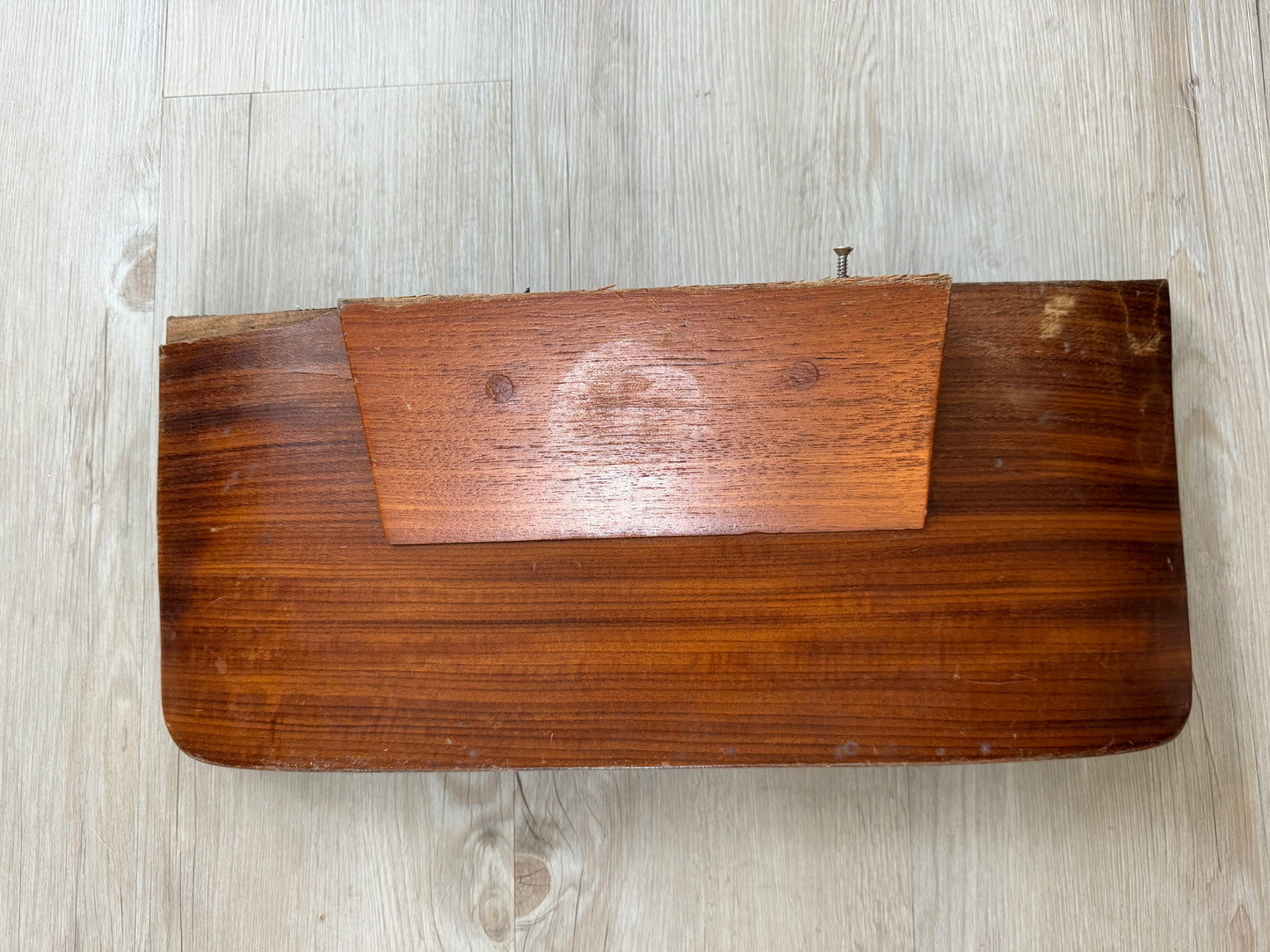 Single Teak Seat / Step - 18" Long x 8" Wide - Varnishing Issues