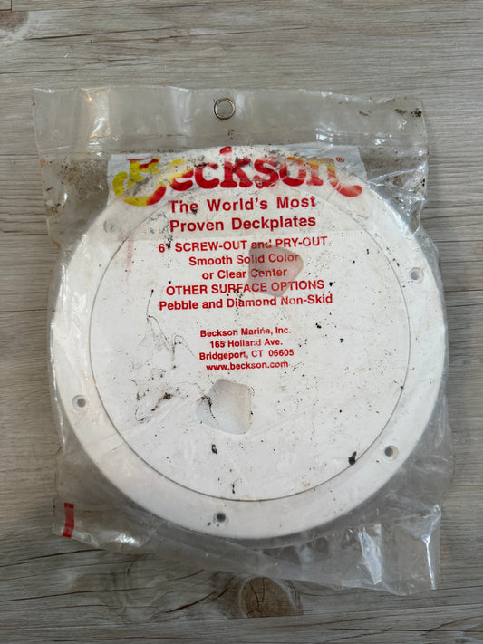 Beckson 6” Screw Out Plastic Deck Plate - NEW