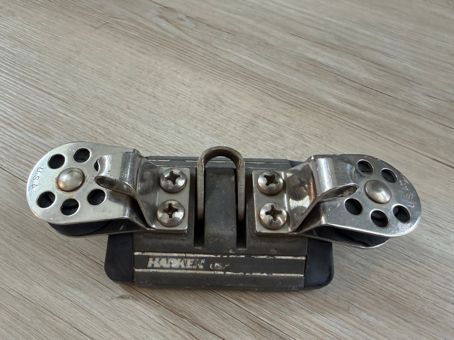 Harken Traveler / Track Car with Single Sheaves 1 1/8" Track - Bent Sheave Bracket