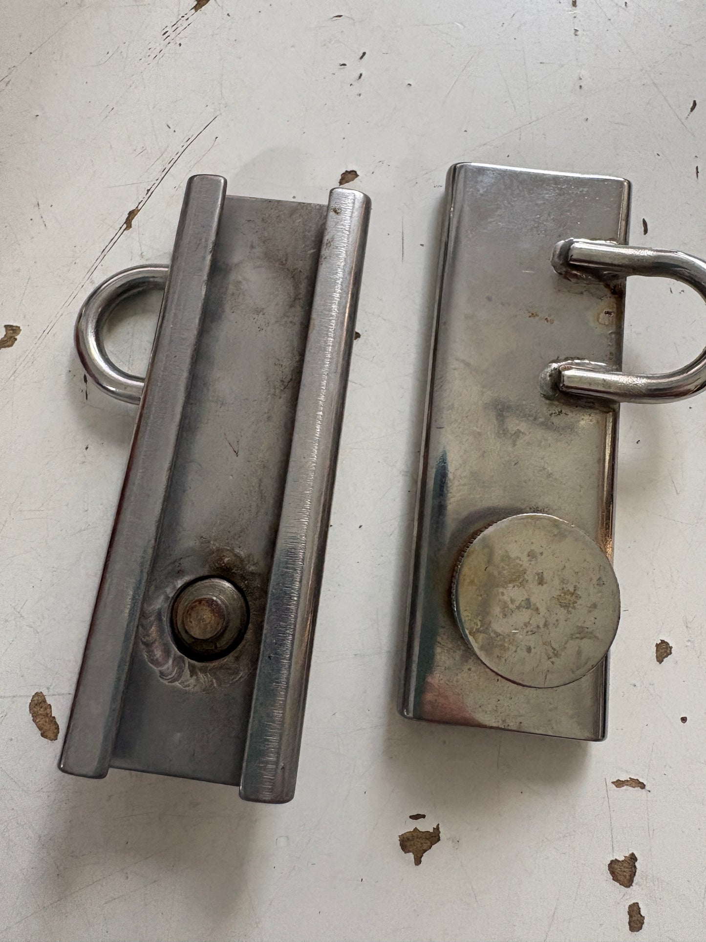 Stainless Steel Boom Track Slide 1" track with screw top PAIR
