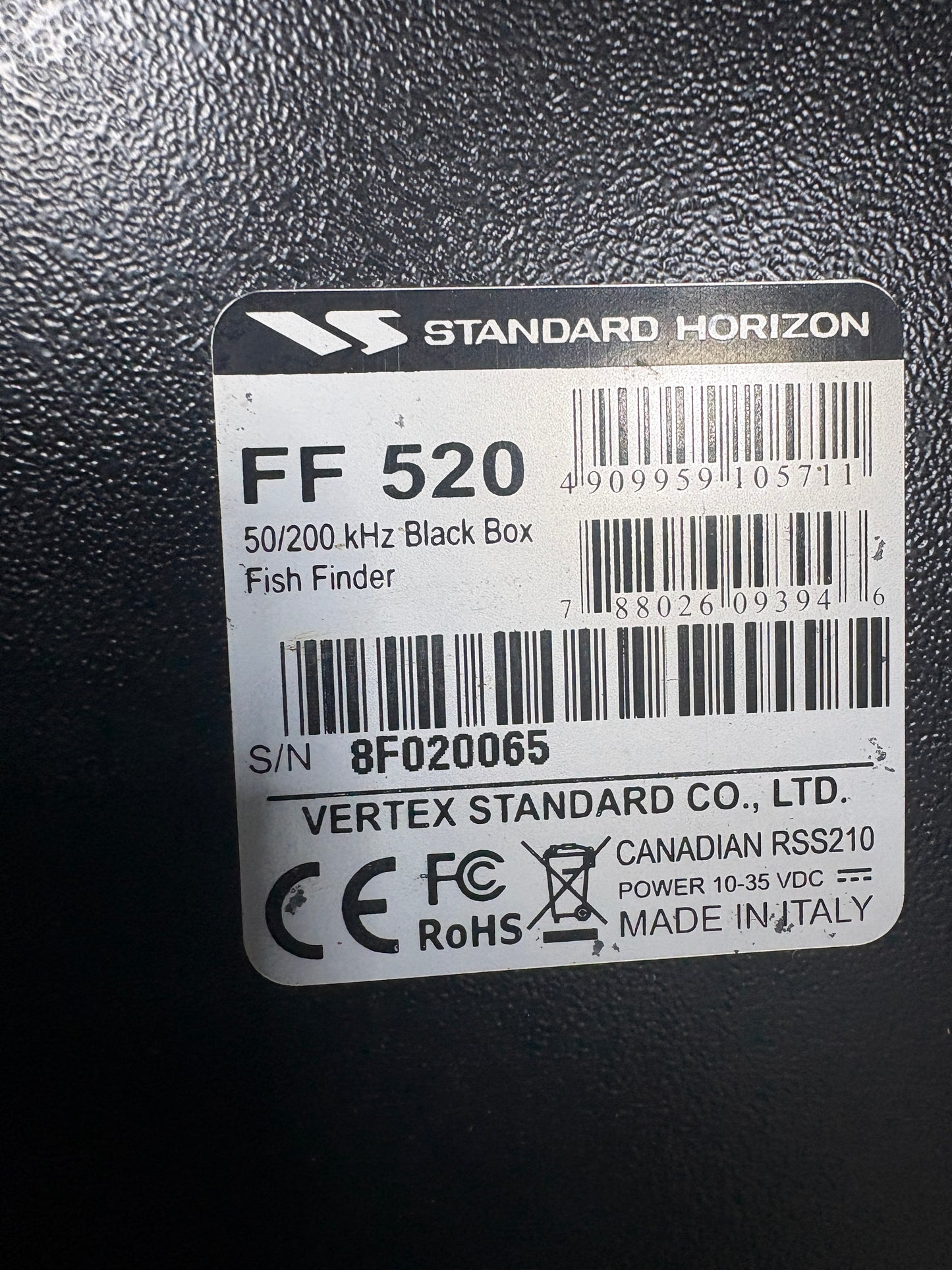 Standard Horizon FF520 Dual Frequency Fish Finder