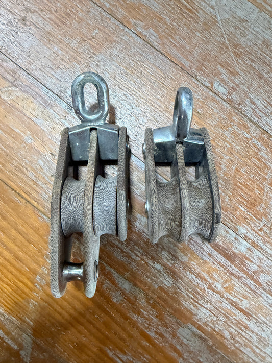 Gibb Tufnol Boom Vang Blocks : Fiddle & Double - 7/16" Line