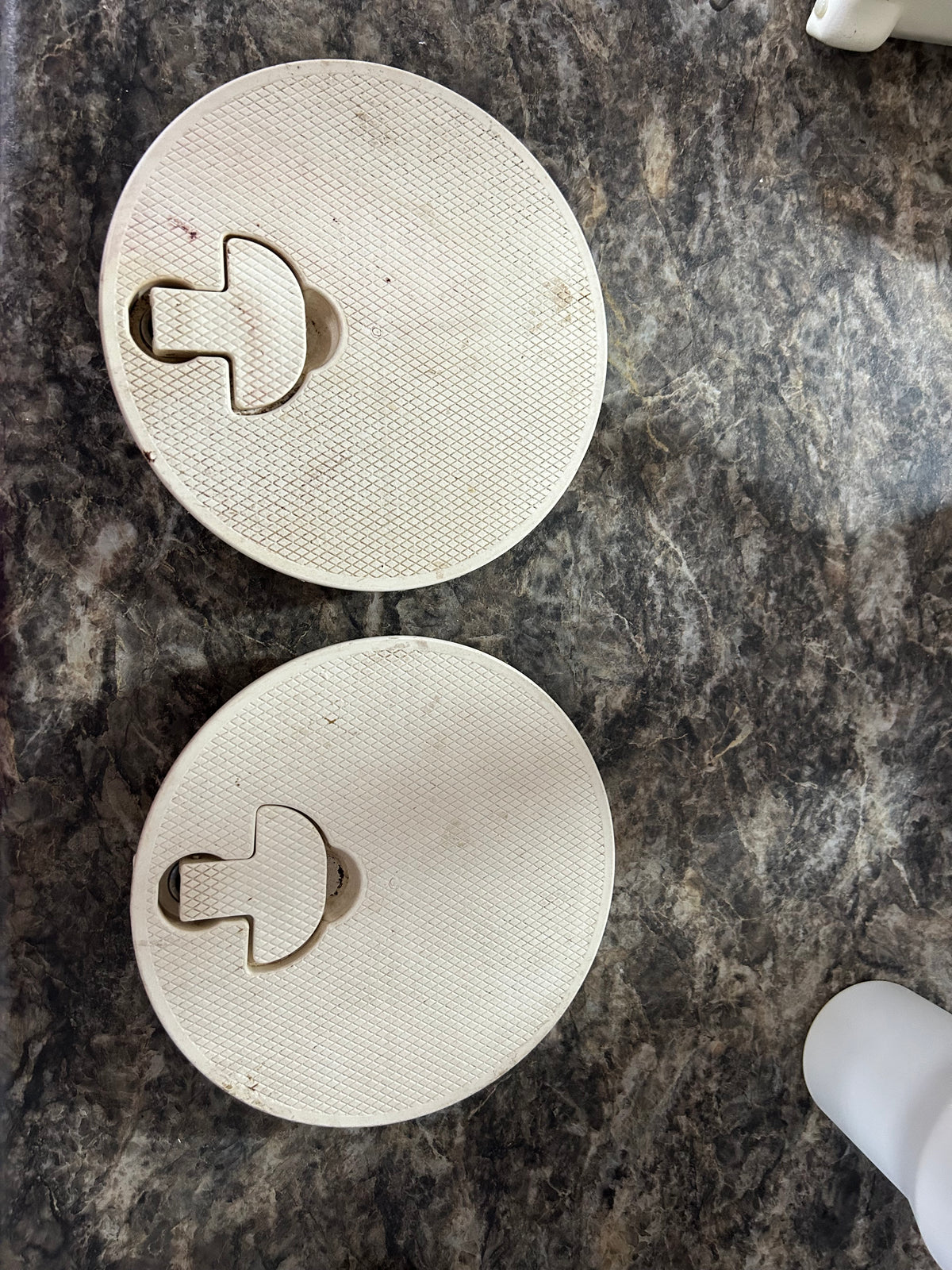 PAIR of 8” round access deck plates