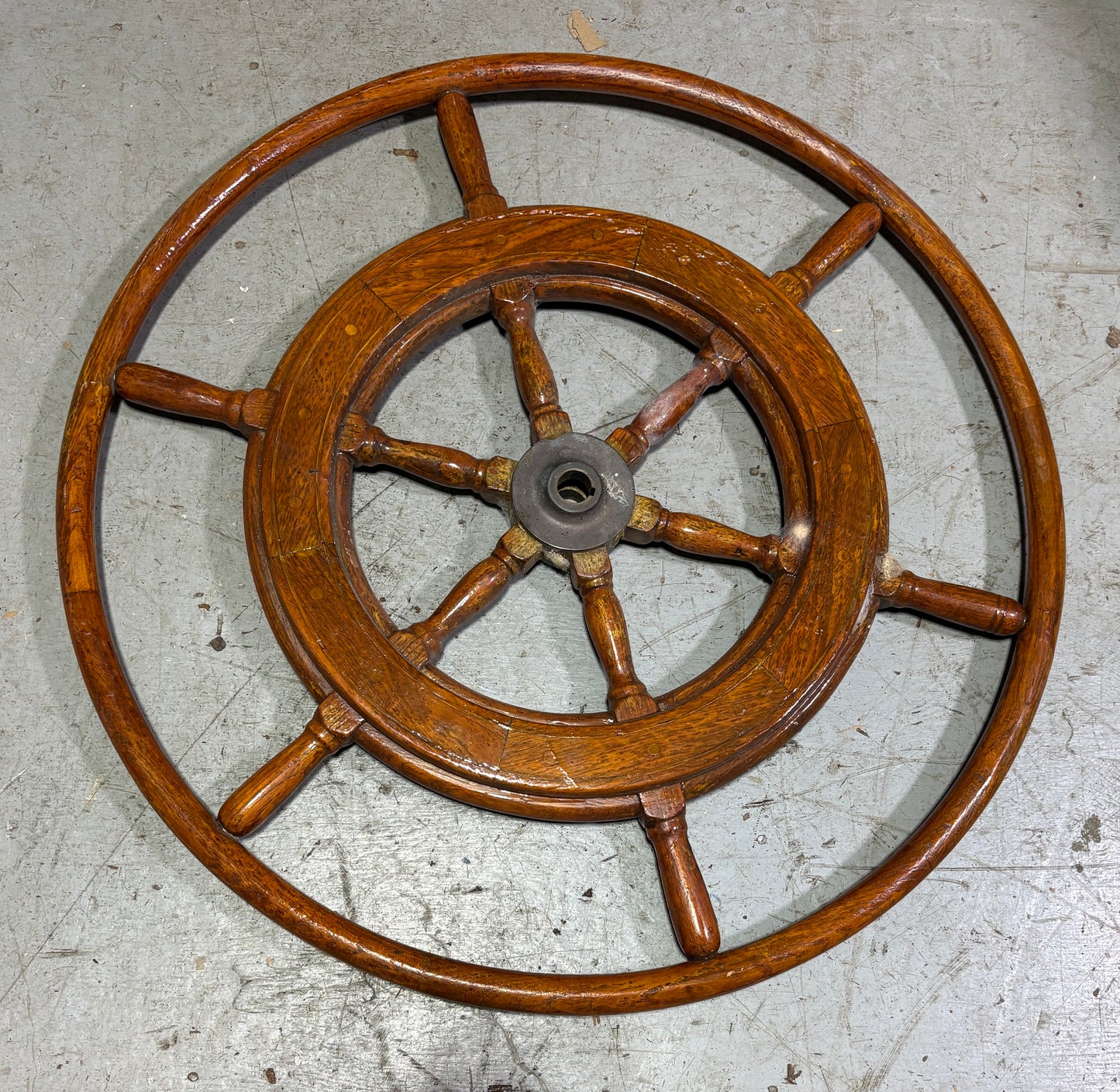 Teak Wheel  30 1/2" off of Downeaster 38
