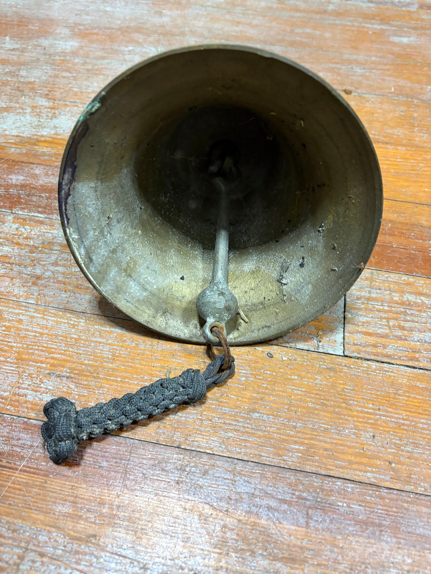 Large Vintage Bronze Ships Bell 7" height Base is 7 1/4" dia