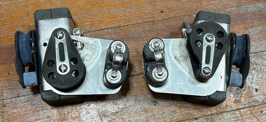 Viadana Track Ends for 1 3/8" Track with Ronstan Cam Cleats and Block PAIR