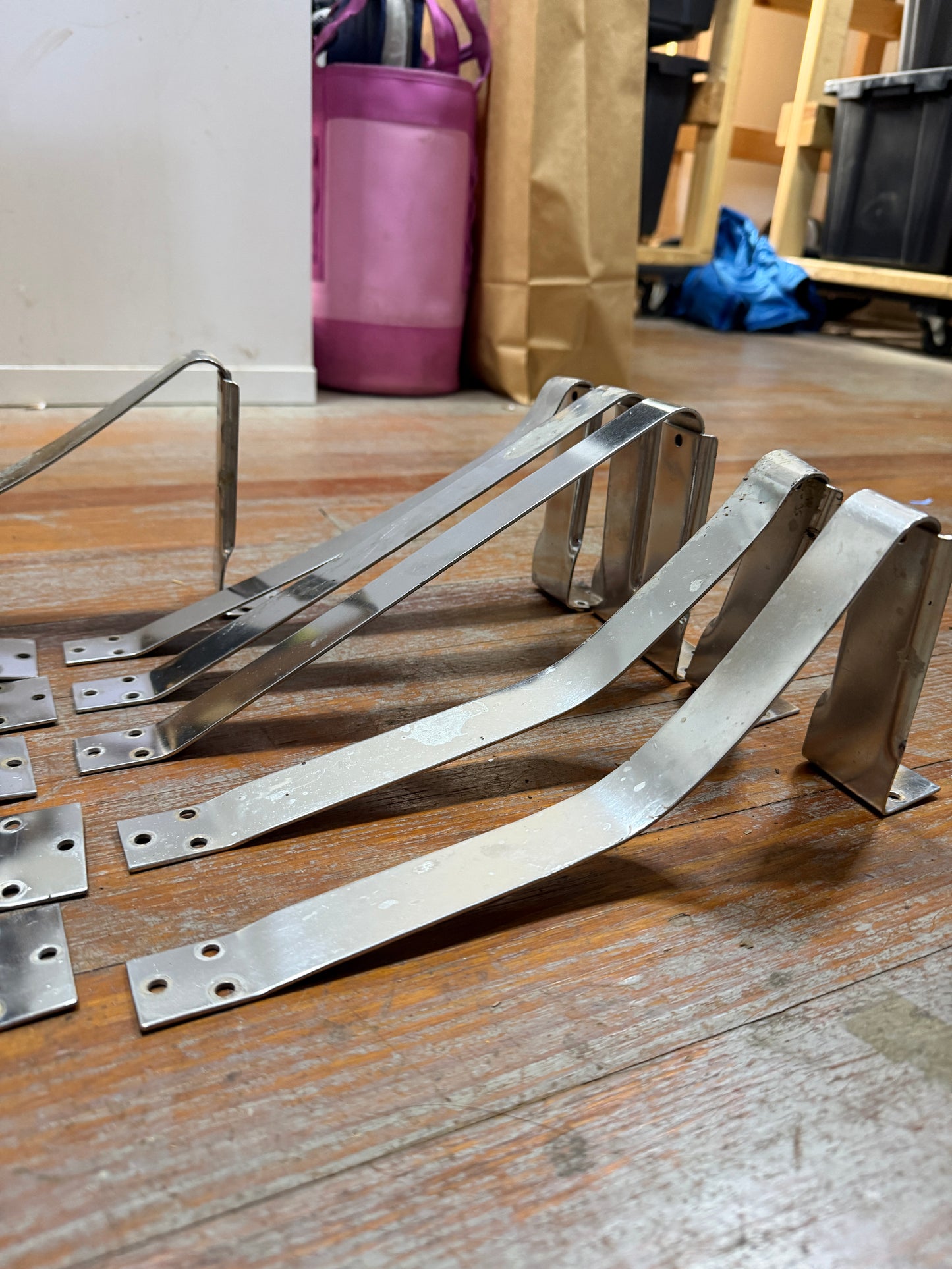 LOT of 11 Stainless Steel Mast Steps - BENT