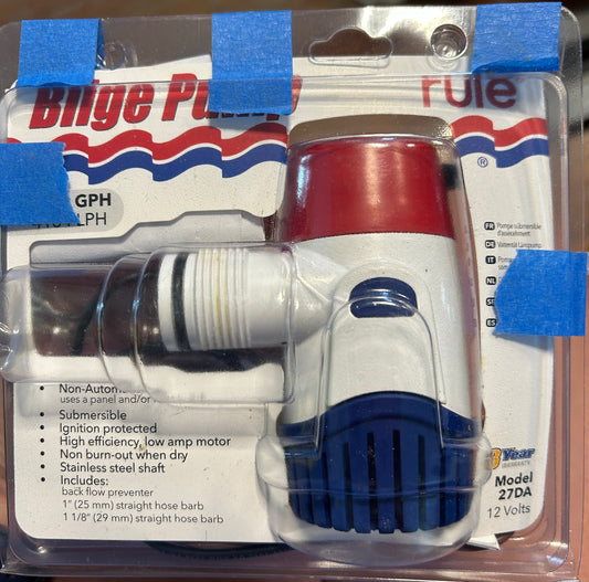 Rule 27DA 1100 GPH 12V Bilge Pump