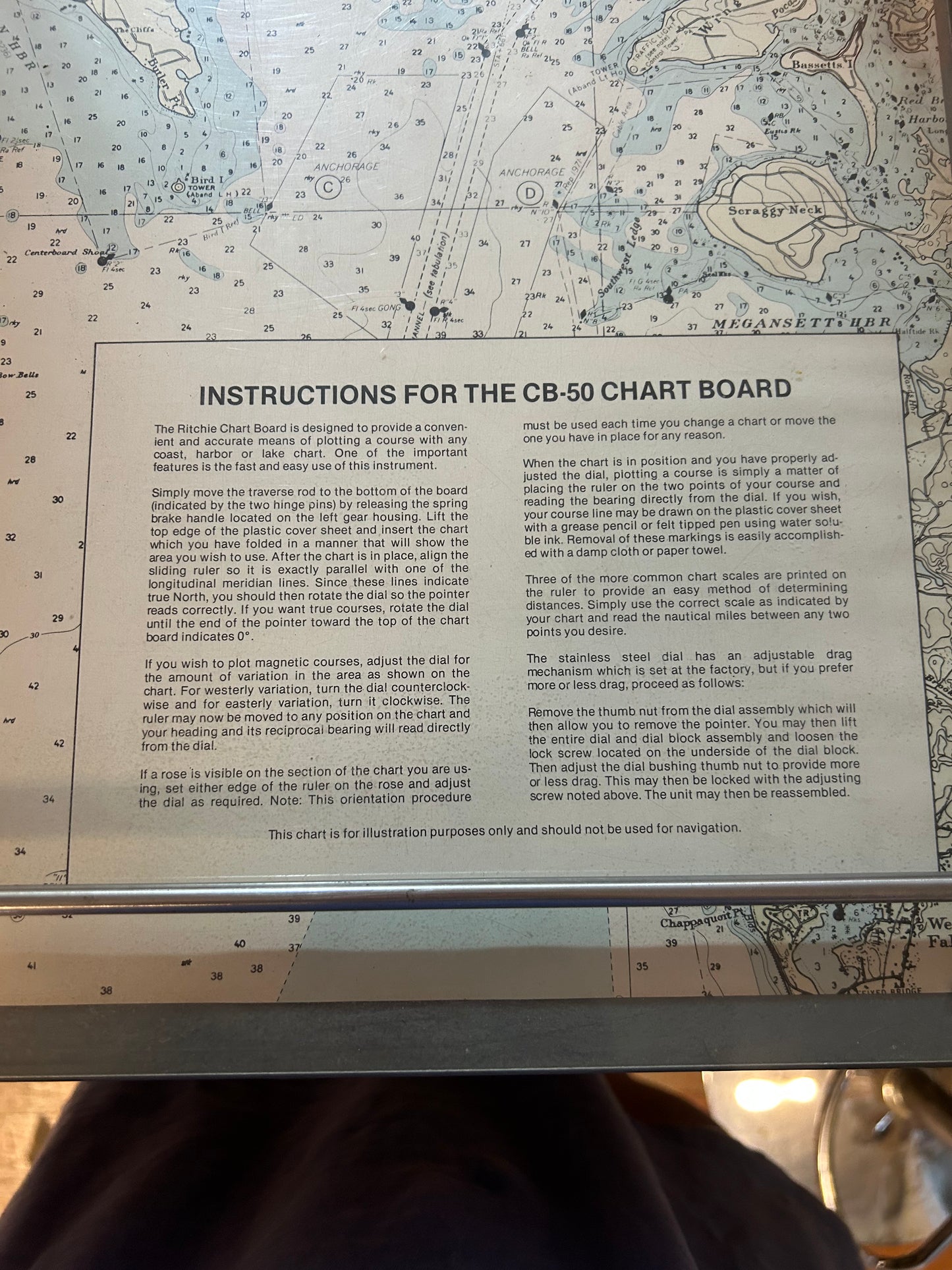 Ritchie CB-50 Chart Board Navigation Plotter 20 3/4” x 15 3/4”