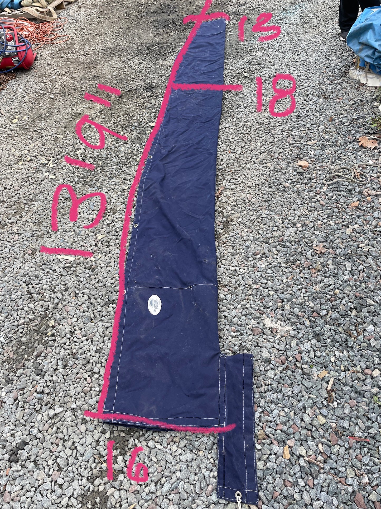 Navy Canvas Mainsail- 13’9” Long