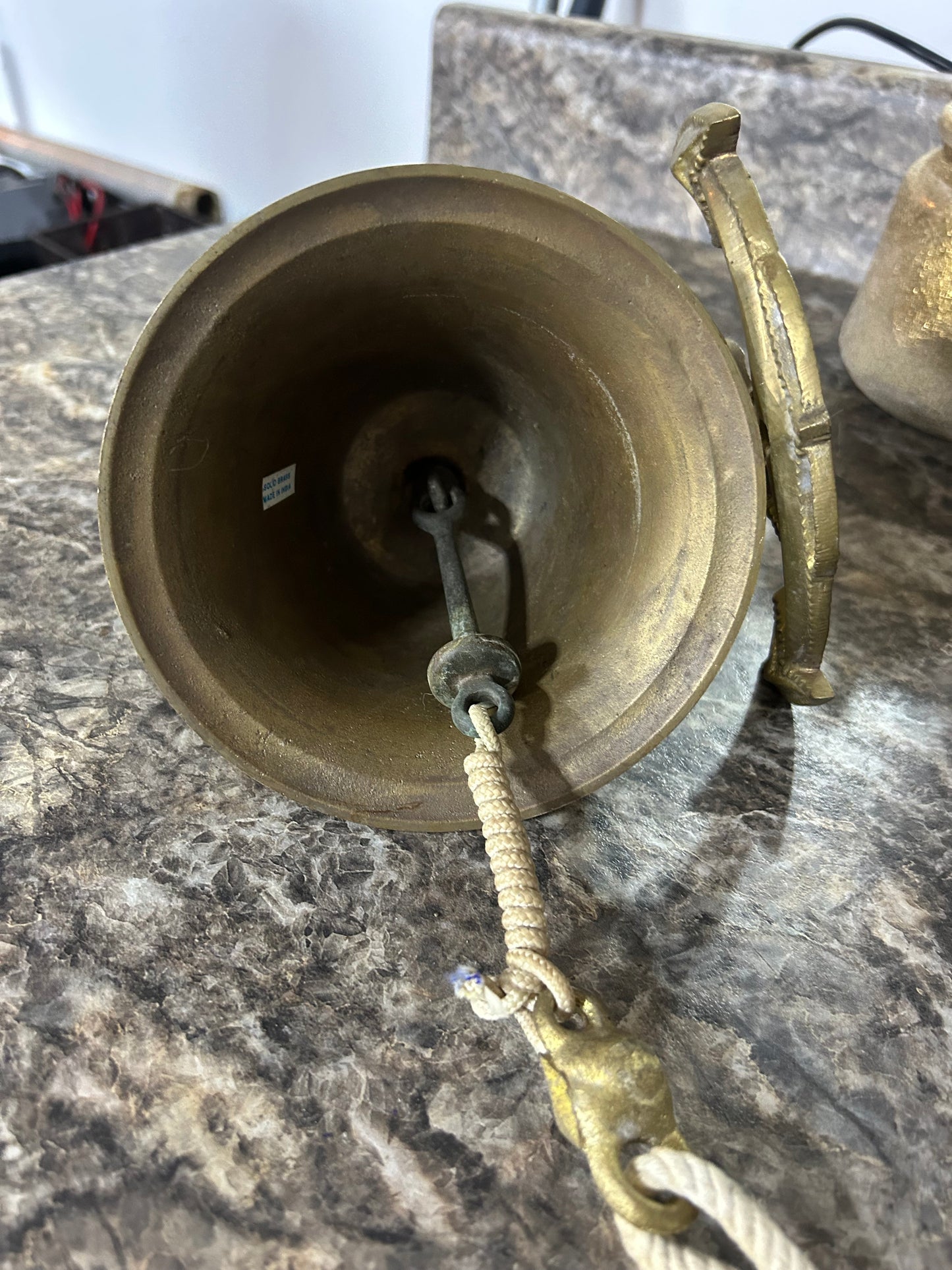 Vintage Brass Nautical Ship Bell Anchor Wall Mount 5.5”
